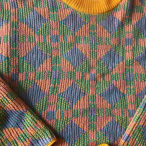 Free People Multicolor Checkered Sweater - Picture 5 of 8